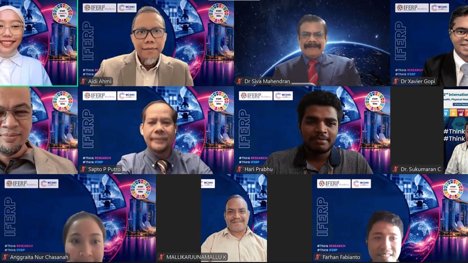 A grid of researchers presenting remotely in a virtual WCMRI session