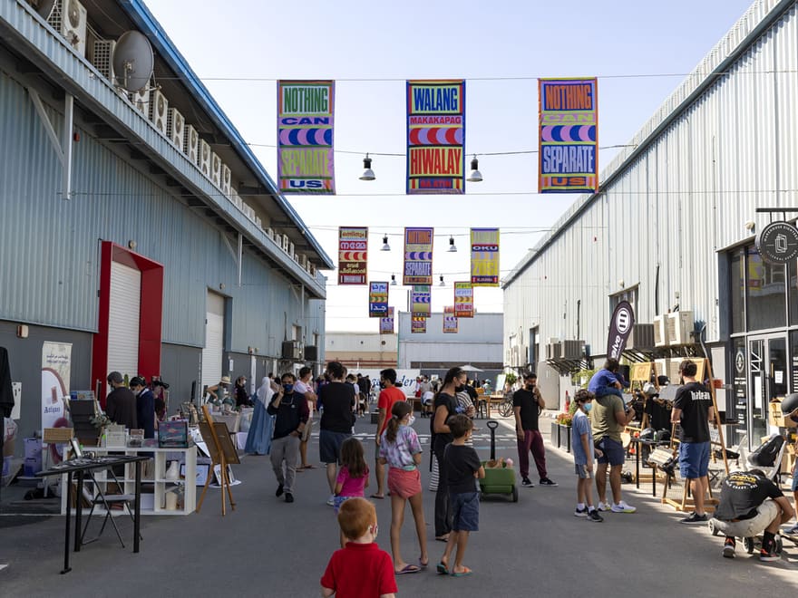 A gallery frontage in Alserkal Avenue, Dubai’s converted industrial arts district
